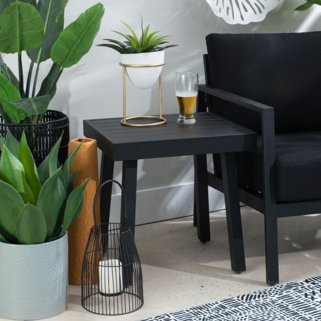 Linon Alora Black Aluminum Outdoor Side Table-1