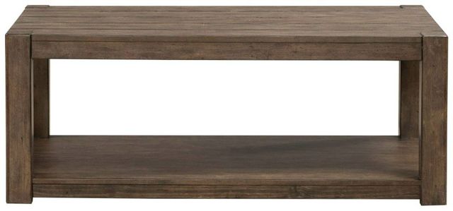 Liberty Furniture Broadmore Cobblestone Brown Rectangular Cocktail Table-2