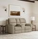 Flexsteel® Henry Beige Power Reclining Loveseat with Console and Power Headrests-1