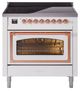 Ilve® Nostalgie II Noblesse 36'' White Pro Style Induction Range with Copper Trim-0
