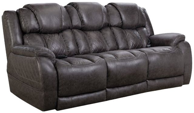 HomeStretch Daytona Black Double Power Reclining Sofa-0