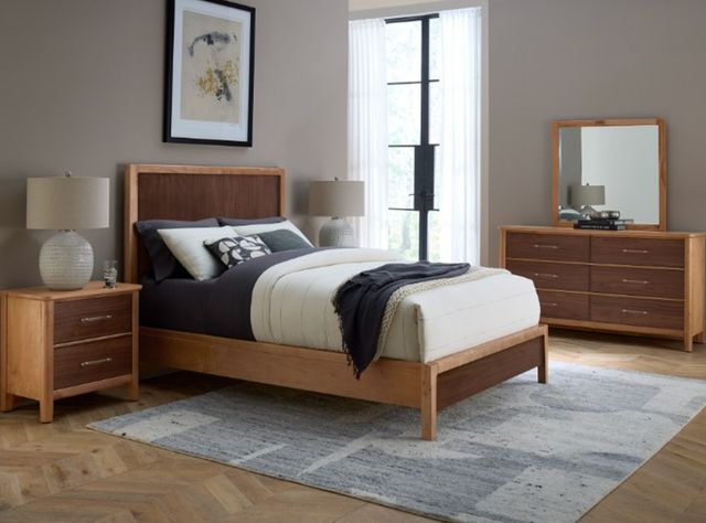 Vaughan-Bassett NordHaven Two-Tone Queen Panel Bed-1
