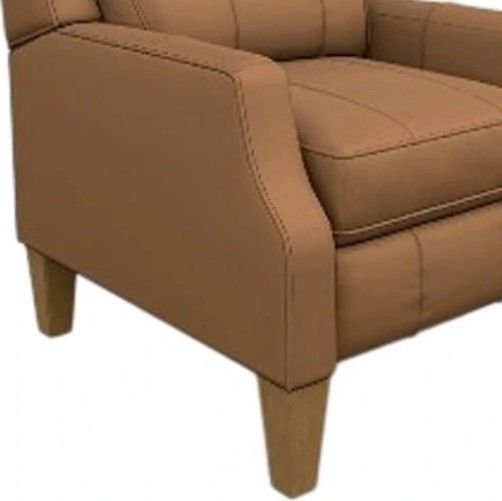 Best® Home Furnishings Customizable Pauley I Leather Manual High Leg Recliner with Honey Birch Legs-4