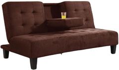 Milton Greens Stars Dark Brown Dacron Futon with Cup Holder
