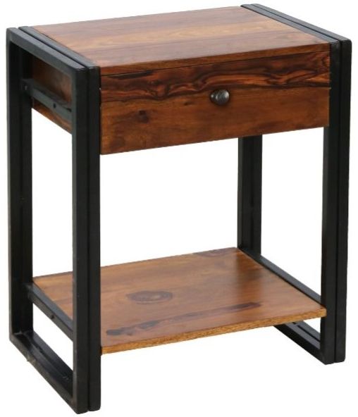 Jaipur Furniture Shipra Black/Brown Bedside Table-0