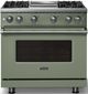 Viking® 5 Series 36" Eucalyptus Pro Style Gas (LP) Range with Polished Chrome Trim-4