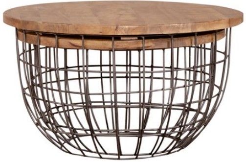 Liberty Furniture Akins Weathered Honey Accent Tables with Gunmetal Nesting Caged -0