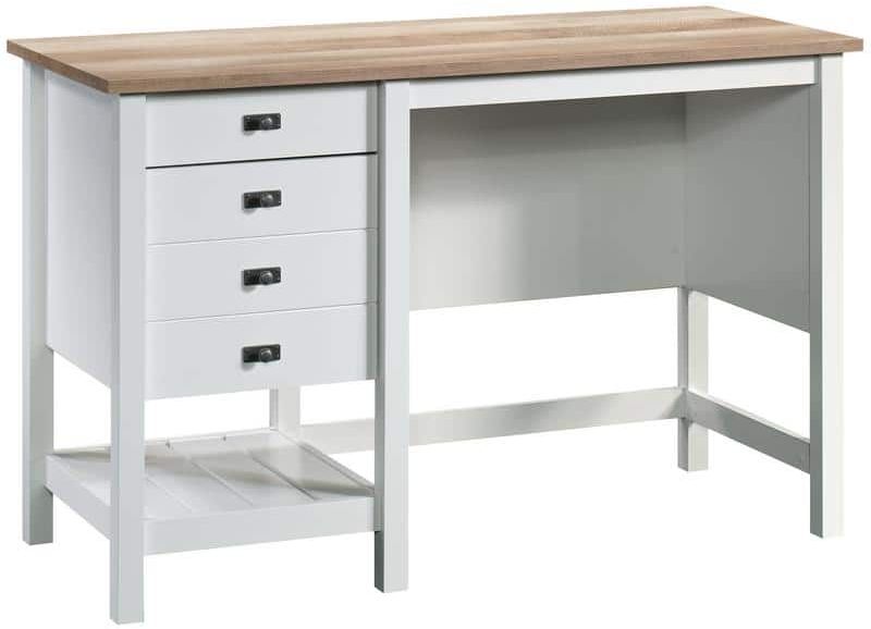 Sauder® Cottage Road® Soft White® Single Pedestal Desk Big Sandy