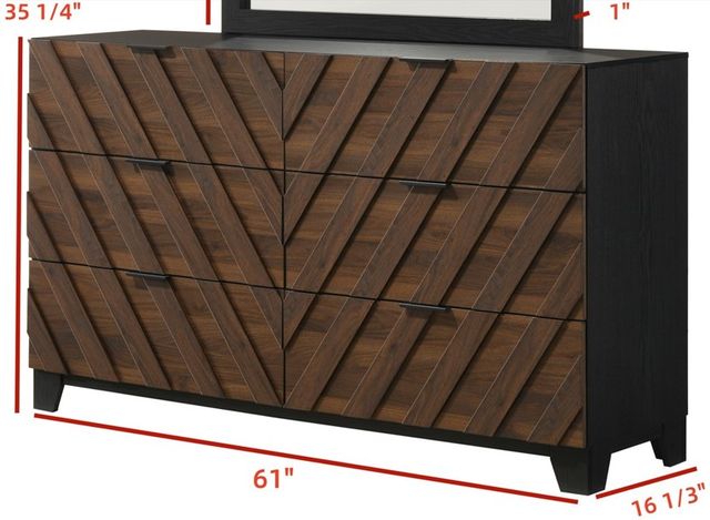 Crown Mark Zane Black/Brown Dresser-2