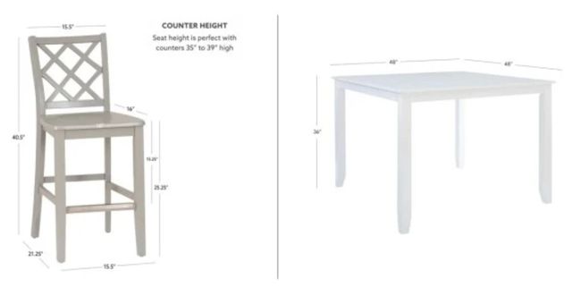 Powell® Maui 5-Piece Gray/White Counter Dining Set-2