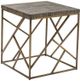 Crestview Collection Bengal Manor Wyndham Dark Brown End Table with Brass Base-0