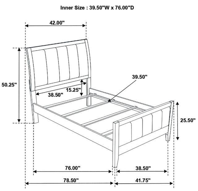 Coaster® Carlton 4-Piece Cappuccino Twin Bedroom Set-2