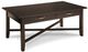 Handstone Customizable Demilune Glass Top Rectangle Coffee Table with Espresso Base -0