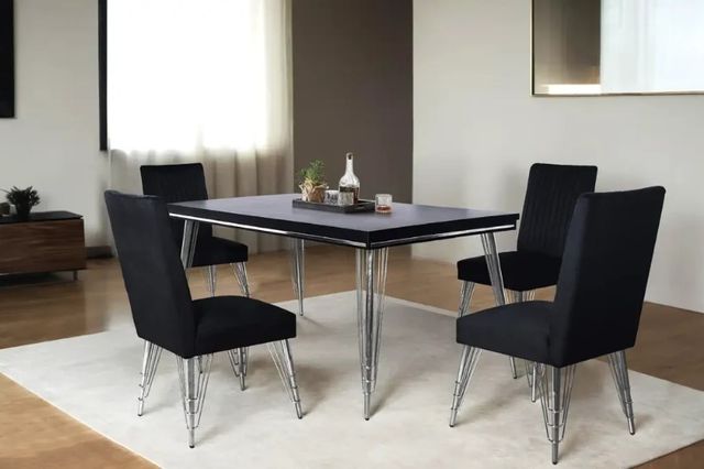 New Classic® Home Furnishings Ava 5-Piece Black/Chrome Dining Set-1