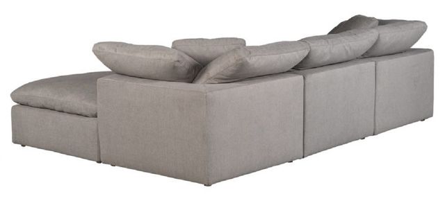 Moe's Home Collection Terra Condo Lounge 4-Piece Light Grey L-Shaped Modular Sectional and Ottoman-2