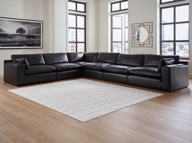 Signature Design by Ashley® Emilia 6-Piece Black L-Shape Sectional-1