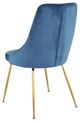 Mazin Furniture Plumeria Blue/Gold Dining Side Chair -3