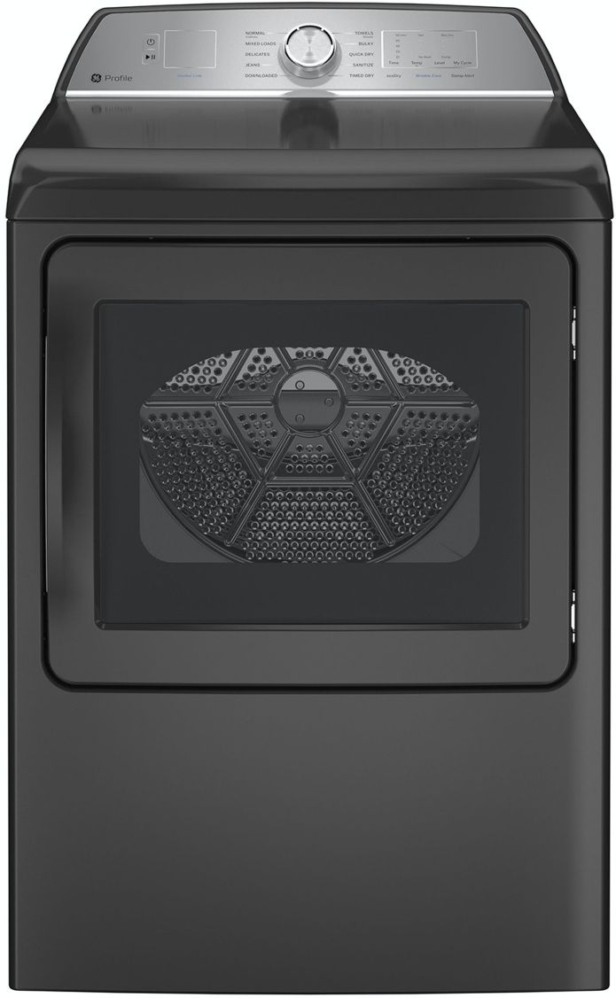 GE Profile™ 7.4 Cu. Ft. Diamond Gray Front Load Natural Gas Dryer 