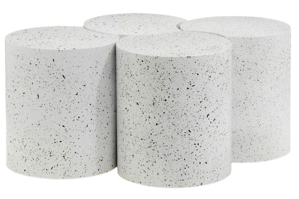 Meridian Furniture Dimple 4-Piece White 20'' Modular Nesting Coffee Table Set-1