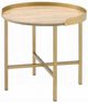 ACME Furniture Mithea Oak End Table with Gold Base-0