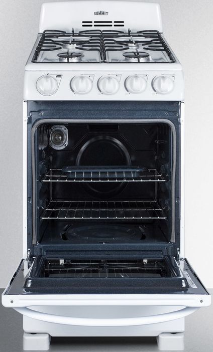 Summit® 20" White Freestanding Gas Range-2