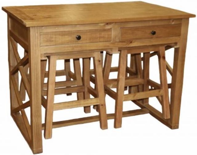 Million Dollar Rustic 3-Piece Native Pine Kitchen Island Set-0