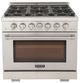 Kucht Professional KFX Series 36" Stainless Steel Pro Style Natural Gas Range with True Simmer Burners-1