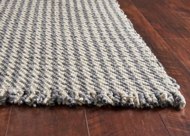 KAS Rugs Maui Ivory/Grey Houndstooth 5'x8' Rug-1