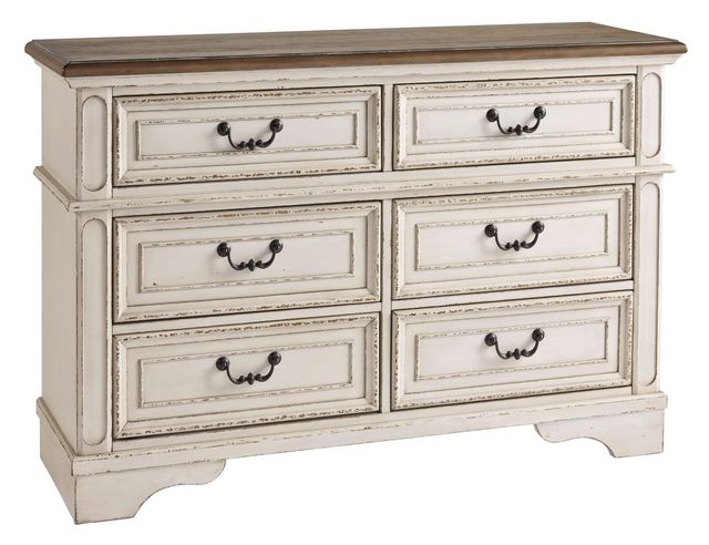 Signature Design by Ashley® Realyn 4-Piece Chipped White Twin Panel Bed Set-2