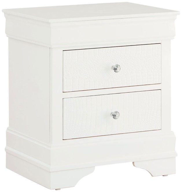 Global Furniture USA Pompei Metallic White Nightstand-0