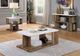 Furniture of America® Majken White Sofa Table with Brown Base -1