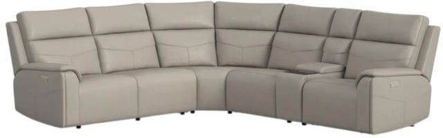 Flexsteel® Vernon Dove Gray Fabric Power Reclining Sectional with Custom Layout Options-0
