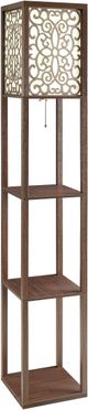 Coaster® Macchino Cappuccino Square Floor Lamp With 3 Shelves-1