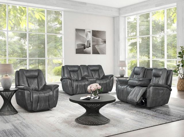 Corinthian Furniture Jordan Charcoal Power Reclining Sofa-1
