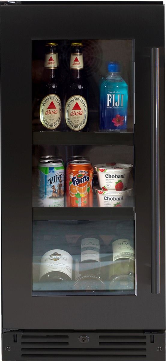 XO Luxury 15" Black Stainless Steel Beverage Center