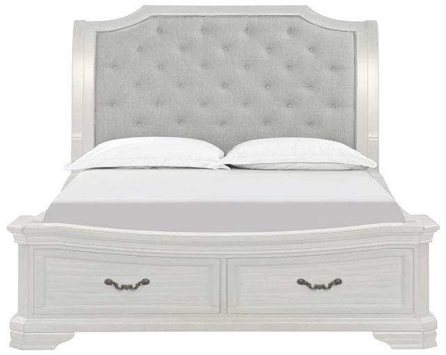 New Classic® Home Furnishings Lyndhurst 4-Piece Vintage White King Panel Bedroom Set-2