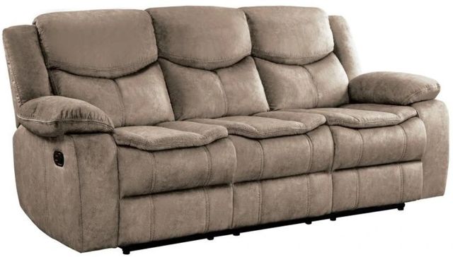 Homelegance® Bastrop Brown Manual Double Reclining Sofa-0