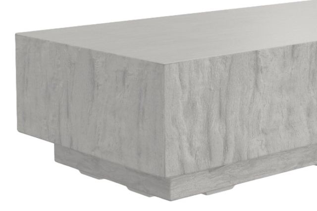 Sunset West Bone White Glass Fiber Reinforced Concrete Rectangle Outdoor Coffee Table-1