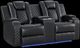 Elements International Carlo Pebble Black Power Motion Loveseat with Power Headrest-0