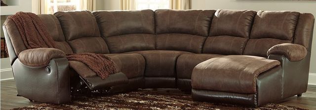 Signature Design by Ashley® Nantahala 5-Piece Coffee Reclining Right-Arm Facing Sectional and Chaise-2
