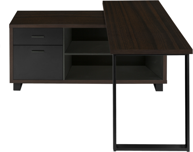 Monarch Specialties Inc. Black/Espresso L Shaped Computer Desk-1