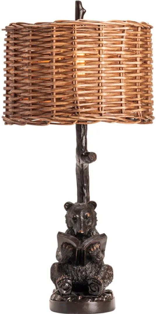 Crestview Collection Bear Knowledge Black Table Lamp-1