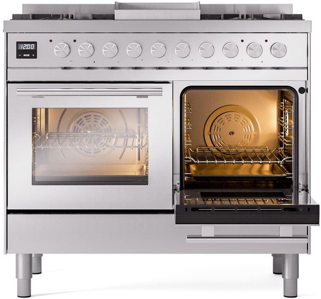 Ilve® Professional Plus II 40" Stainless Steel Pro Style Dual Fuel Range-3