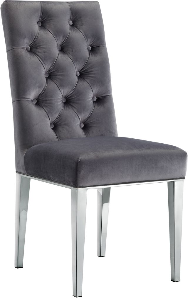 Meridian Furniture Juno Gray Velvet Dining Chair-0