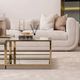 Michael Amini® Savannah Breeze 2-Piece Glass Top Tall Cocktail Table with Bright Gold Base Set-1