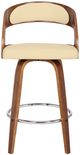 Armen Living Shelly 2-Piece Cream/Walnut Counter Stool Set-2