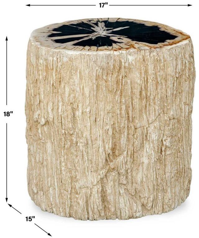 Uttermost® Arco Petrified Wood Accent Table with Warm White Base-3
