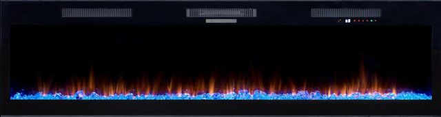 Bernards Black 74" Firebox with Crystals-2