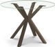 Amisco Customizable Asterisk Clear Glass Round Table with Starburst Stand-0