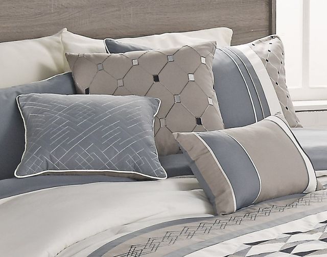 Hallmart Collectibles Bailey Gray 7-Piece Queen Comforter Set-3